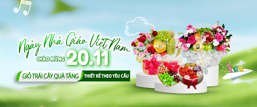 Banner Giỏ hoa quả Ngày Nhà Giáo Việt Nam