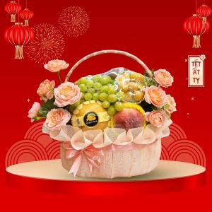 Giỏ hoa quả Tết