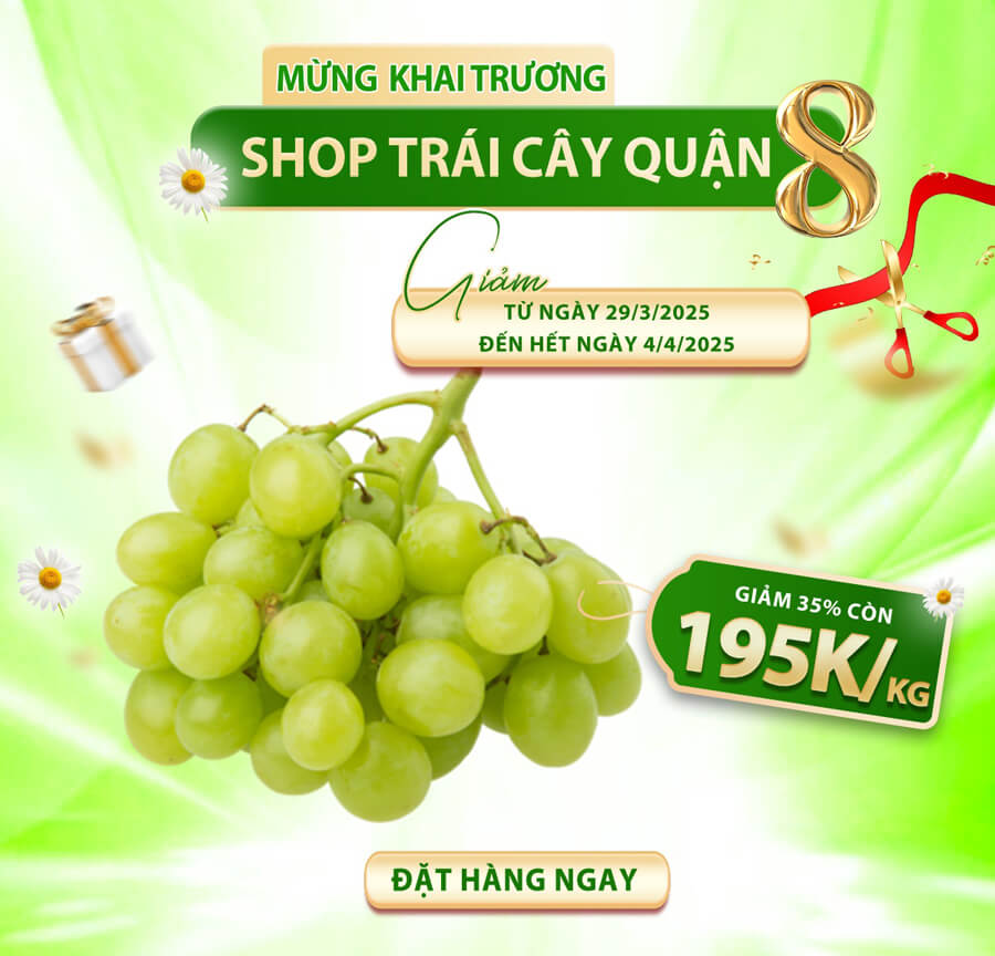 Khai trương Quận 8 - Nho xanh Úc