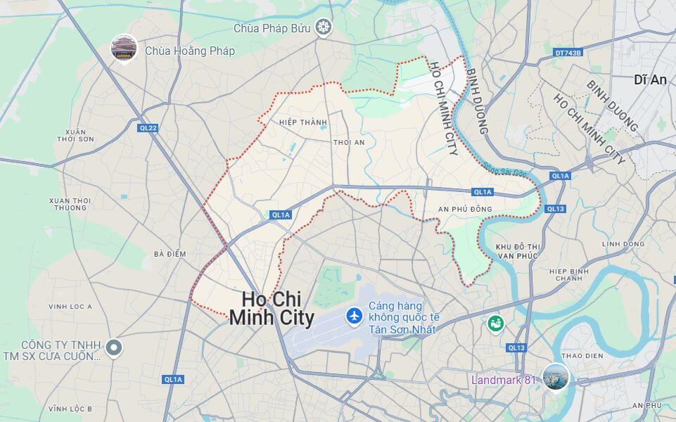 Bản đồ Quận 12 mới nhất