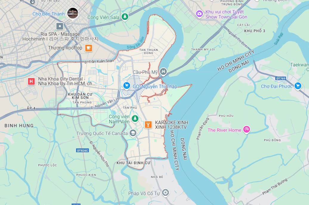 Bản đồ Quận 7 mới nhất