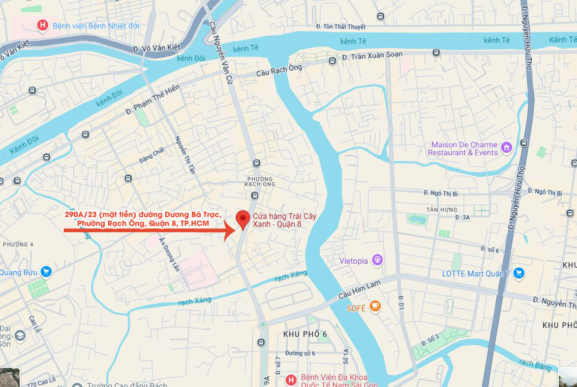 Hướng Dẫn Đường Đi Tới Cửa Hàng Trái Cây Xanh Quận 8
