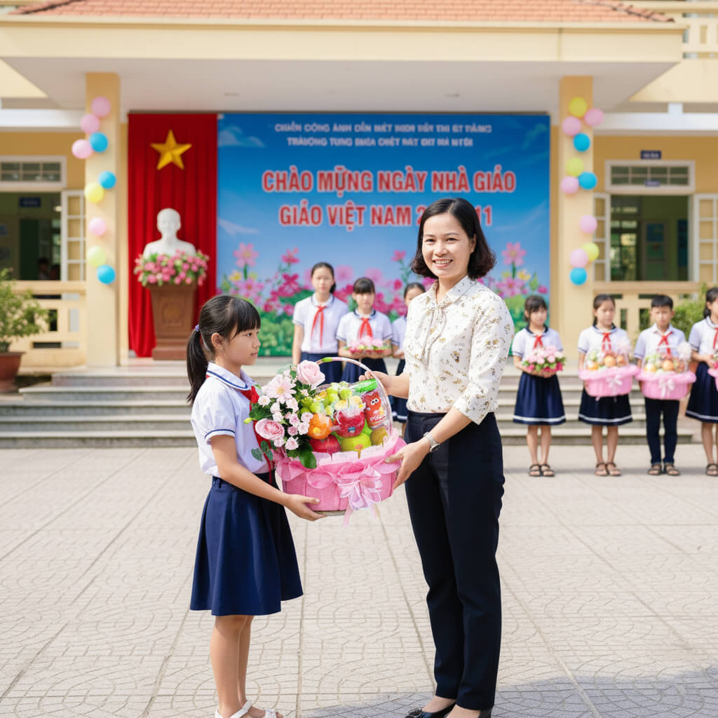 Mẫu giỏ trái cây Ngày Nhà Giáo Việt Nam