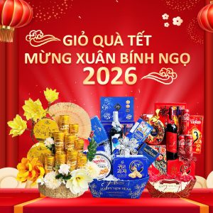 Banner giỏ quà tết 2026 - Bính Ngọ