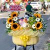 Giỏ hoa quả hoa hướng dương đẹp quà tặng