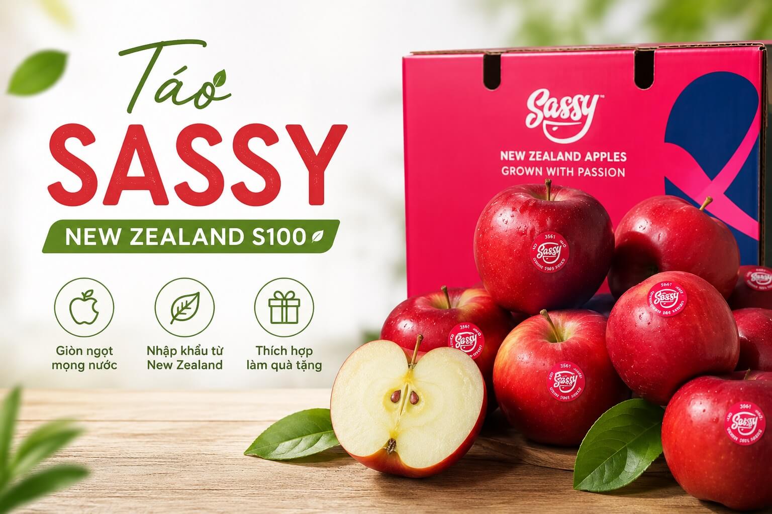 Banner táo Sassy New Zealand