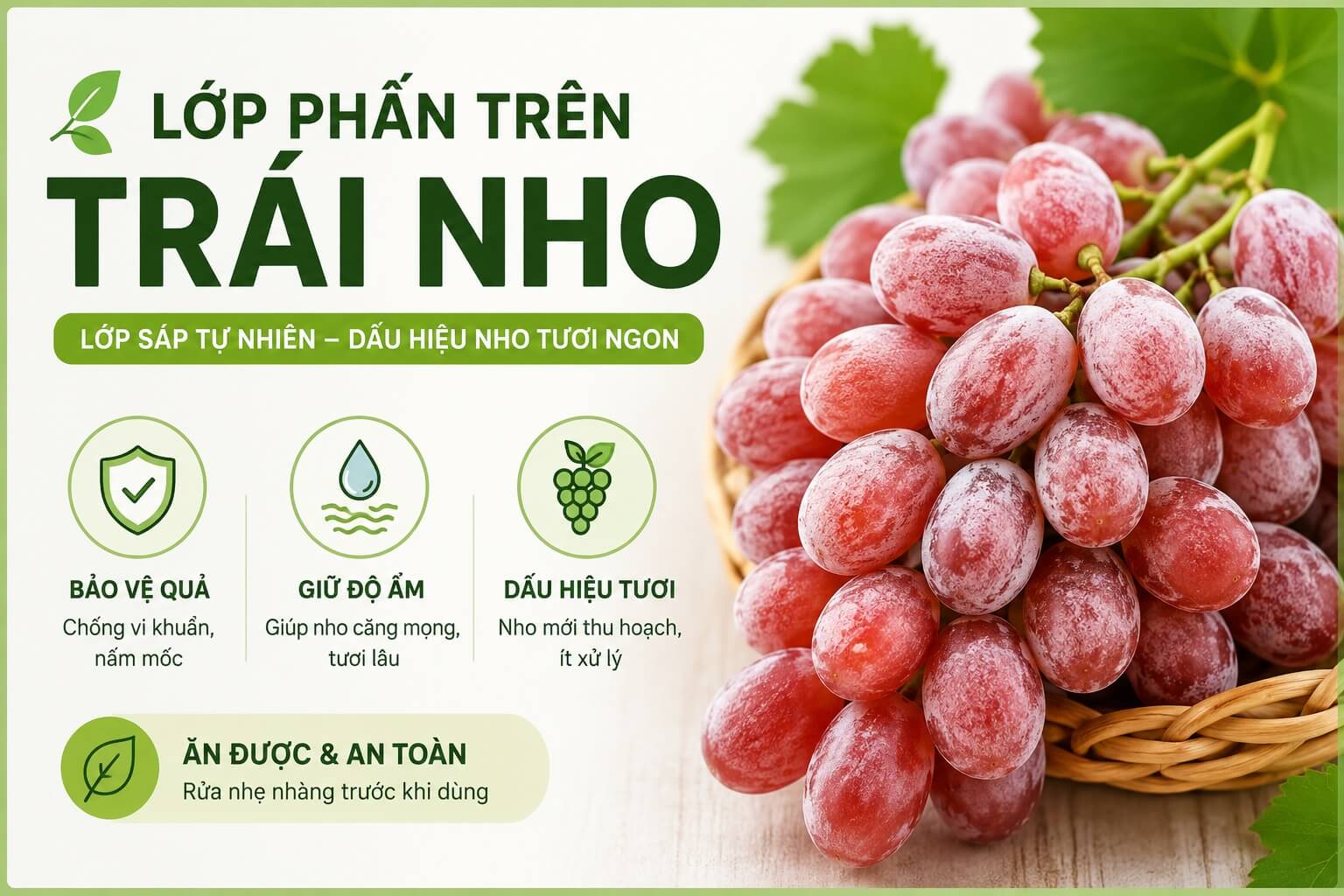 Tìm hiểu lớp phấn trên quả nho