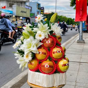 Hình ảnh mẫu Giỏ trái cây cúng rằm, dâng cúng bàn thơ, thắp hương đẹp