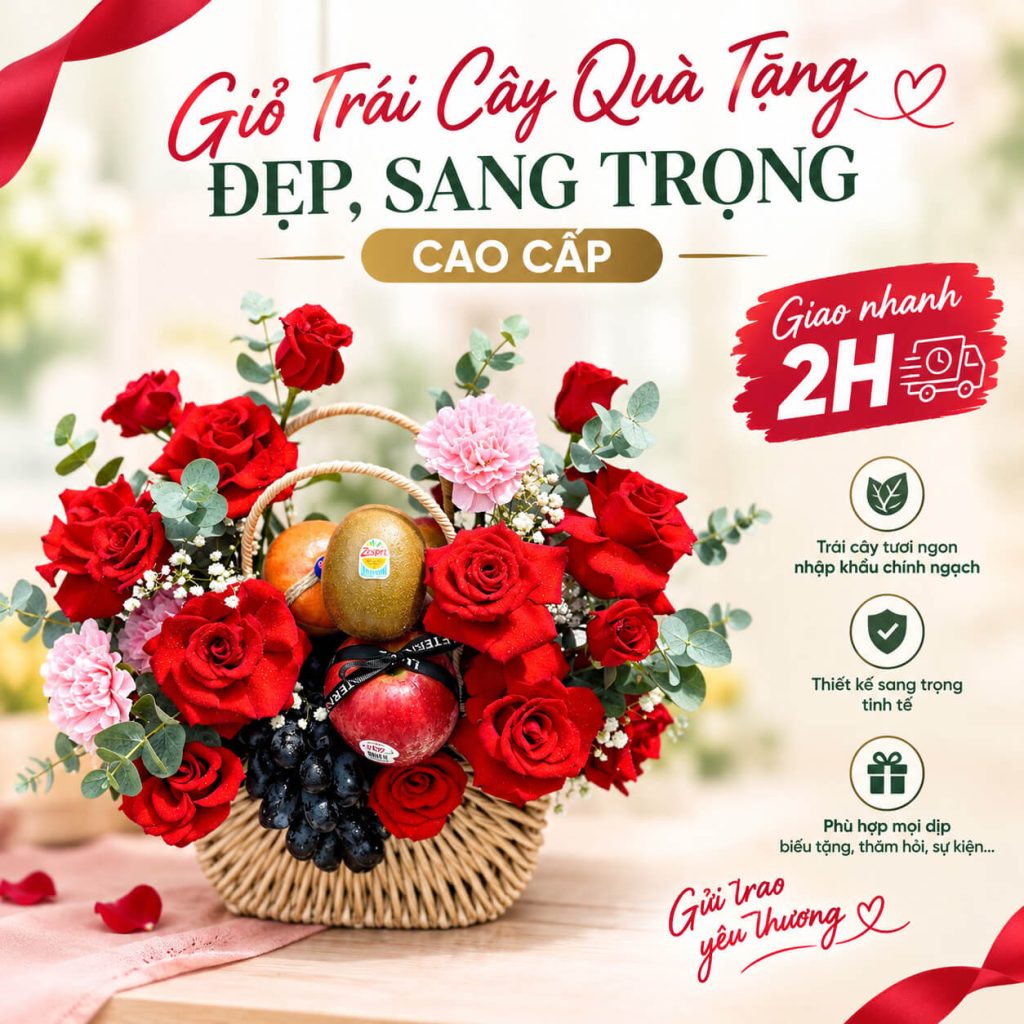 Giỏ Trái Cây Quà Tặng Đẹp, Sang Trọng. Cao Cấp Giao Nhanh 2h